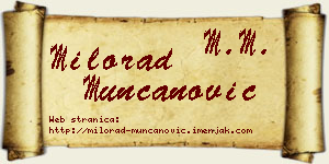 Milorad Munćanović vizit kartica